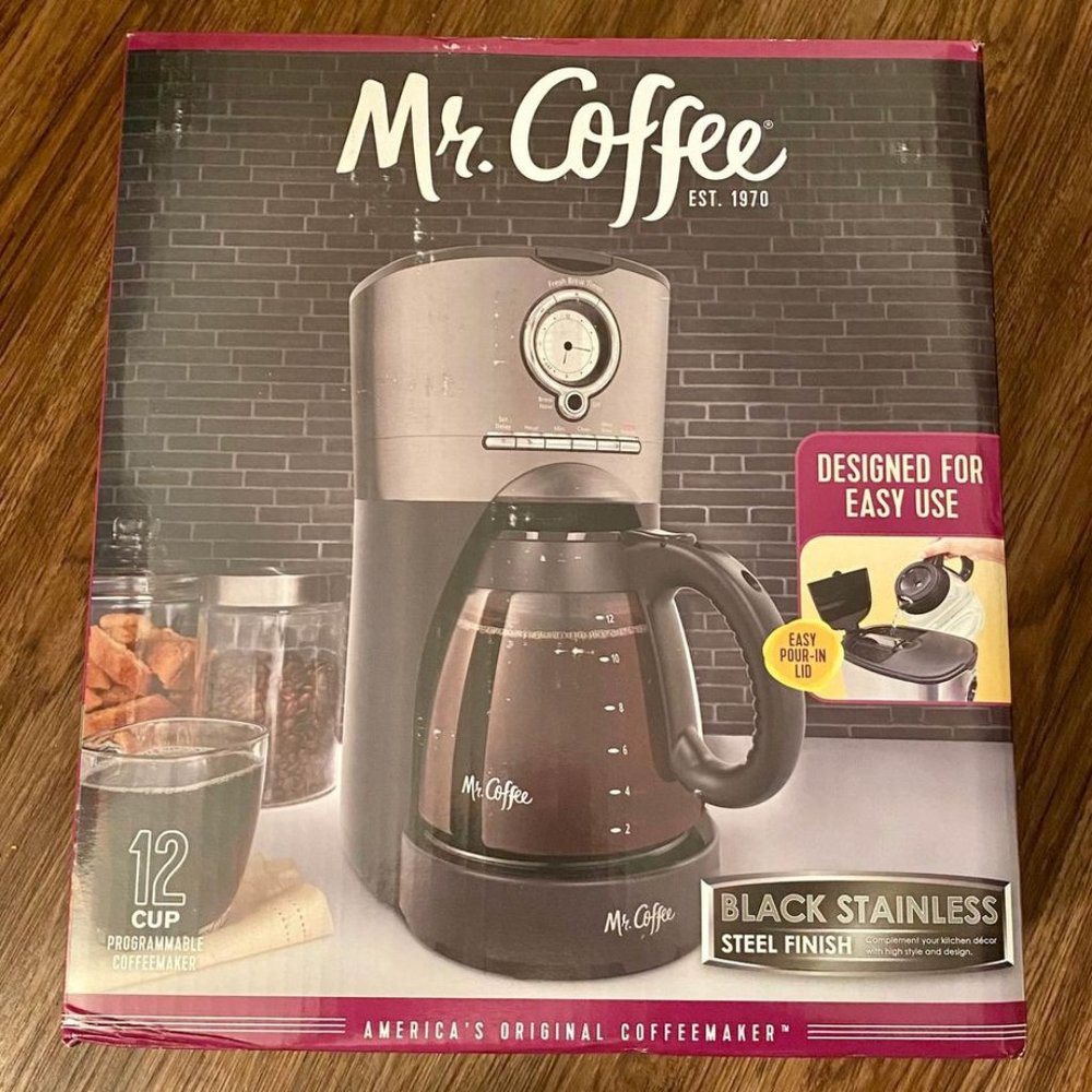 Mr. Coffee 12 Cup Black Stainless Coffee Maker